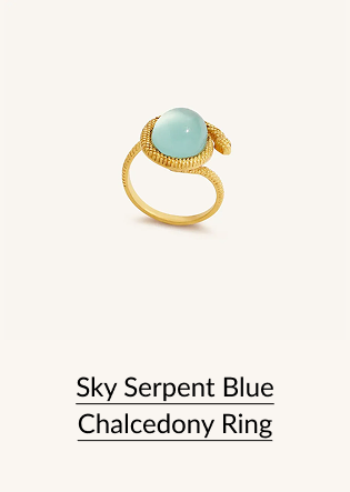Sky Serpent Blue Chalcedony Ring