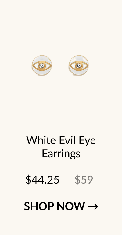 White Evil Eye Earrings $44.25