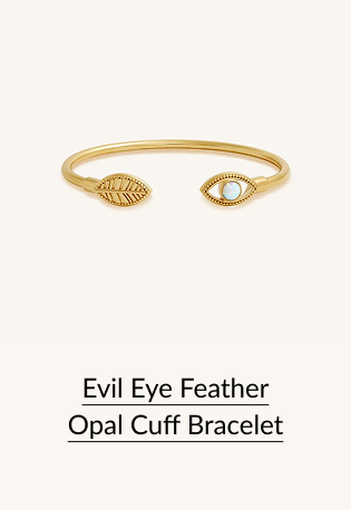 Evil Eye Feather Opal Cuff Bracelet