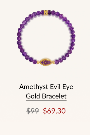 Amethyst Evil Eye Gold Bracelet