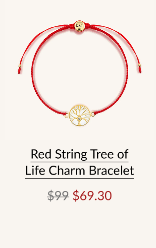 Red String Tree of Life Charm Bracelet