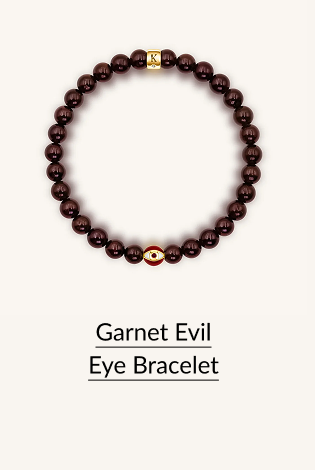 Garnet Evil Eye Bracelet