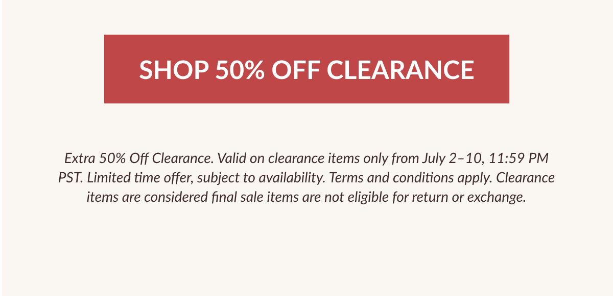 SHOP 50% OFF CLEARANCE