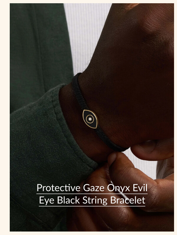 Protective Gaze Onyx Evil Eye Black String Bracelet