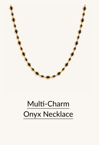 Multi-Charm Onyx Necklace