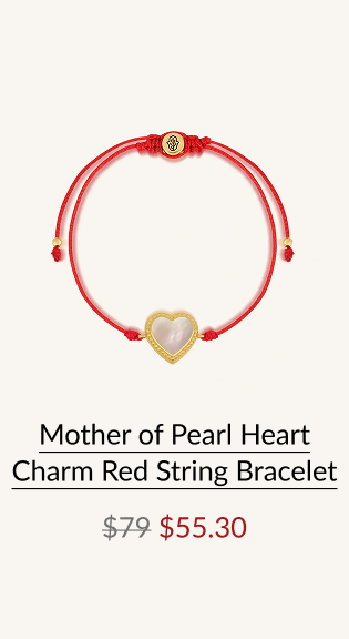 Mother of Pearl Heart Charm Red String Bracelet