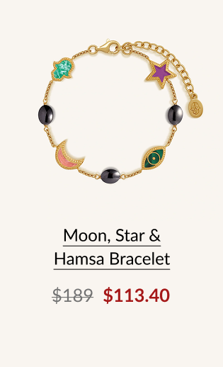 Moon, Star & Hamsa Bracelet