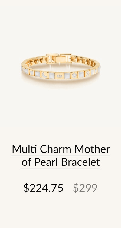 Multi Charm Mother of Pearl Bracelet