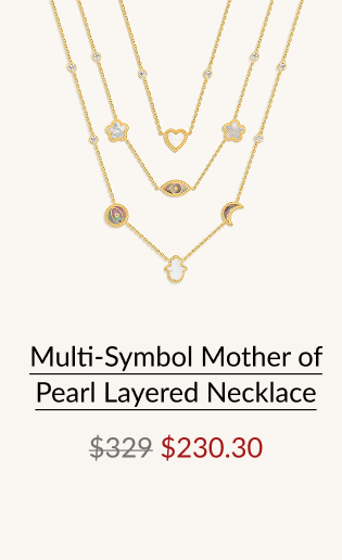 Multi-Symbol Mother of Pearl Layered Necklace