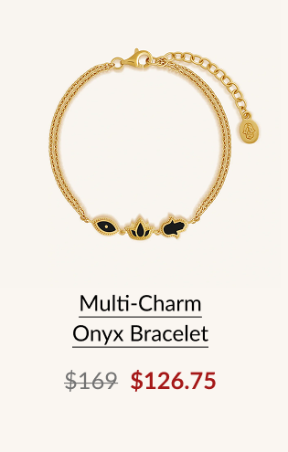 Multi-Charm Onyx Bracelet