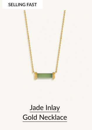Jade Inlay Gold Necklace