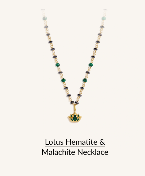 Lotus Hematite & Malachite Necklace