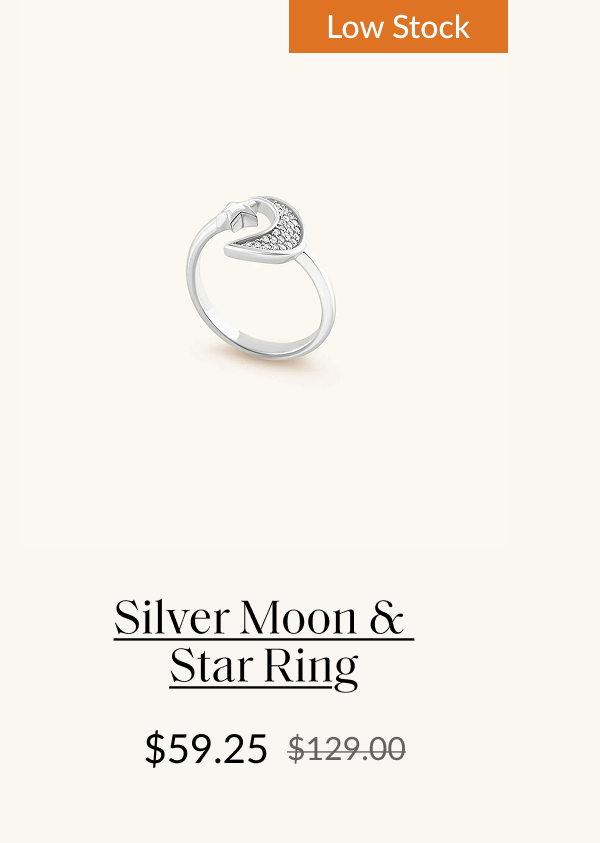 Silver Moon & Star Ring $59.25