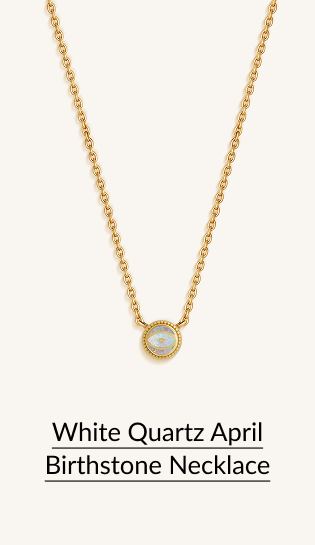 White Quartz April Birthstone Necklace