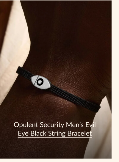 Opulent Security Men's Evil Eye Black String Bracelet