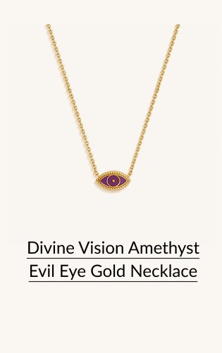 Divine Vision Amethyst Evil Eye Gold Necklace