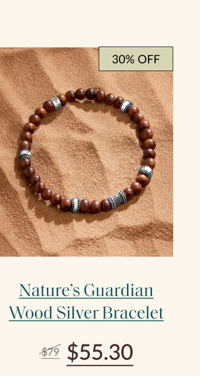 Nature's Guardian Wood Silver Bracelet