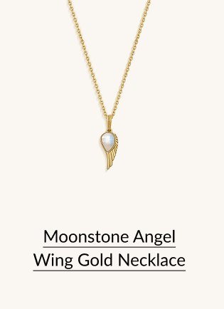Moonstone Angel Wing Gold Necklace