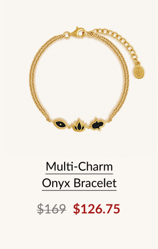 Multi-Charm Onyx Bracelet