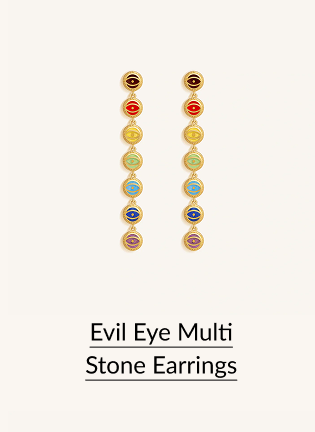 Evil Eye Multi Stone Earrings