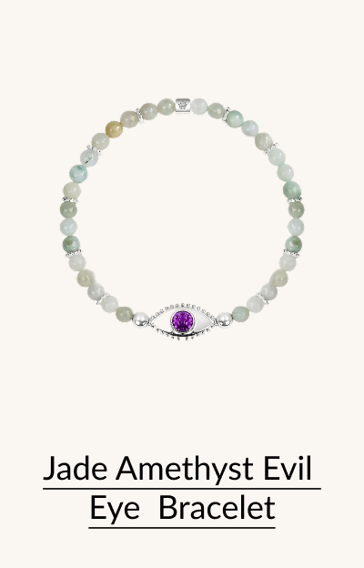 Jade Amethyst Evil Eye Charm Bracelet