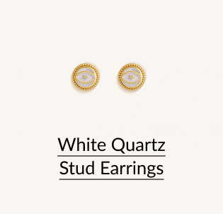 White Quartz Stud Earrings