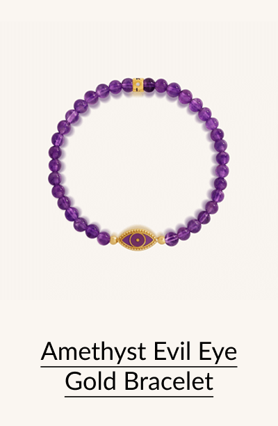 Amethyst Evil Eye Gold Bracelet