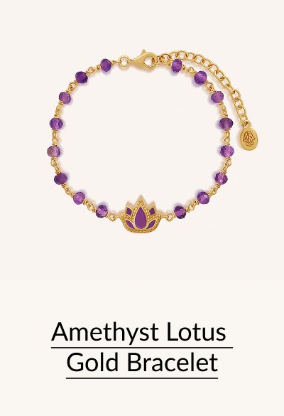Amethyst Lotus Gold Bracelet