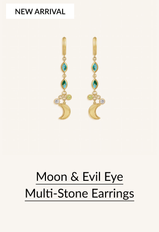 Moon & Evil Eye Earrings