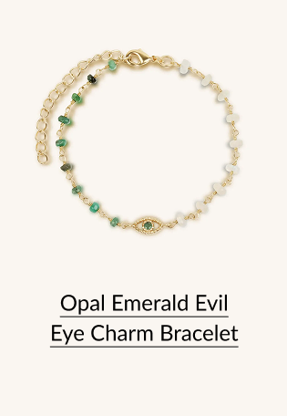 Opal Emerald Evil Eye Charm Bracelet