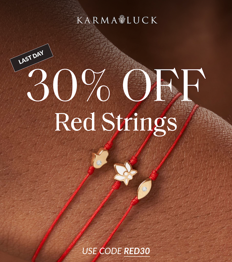 ends tonight: 30% OFF ALL RED STRINGS WITH CODE RED30