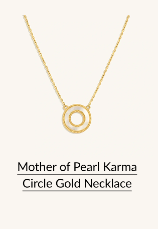 Mother of Pearl Karma Circle Gold Necklace