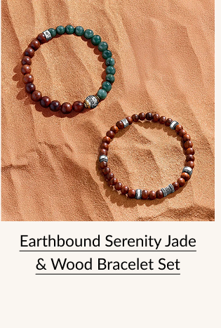 Earthbound Serenity Jade & Wood Bracelet Set