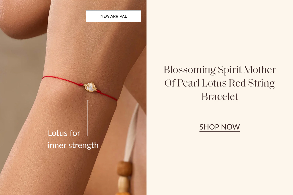 Blossoming Spirit Mother of Pearl Lotus Red String Bracelet