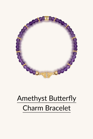 Amethyst Butterfly Charm Bracelet
