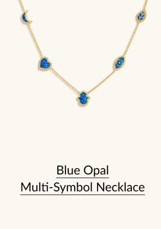 Blue Opal Multi-Symbol Necklace