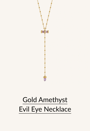 Gold Amethyst Evil Eye Necklace