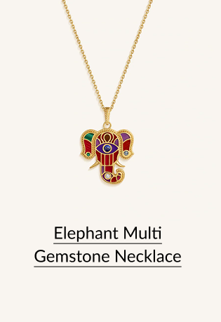 Elephant Multi Gemstone Necklace