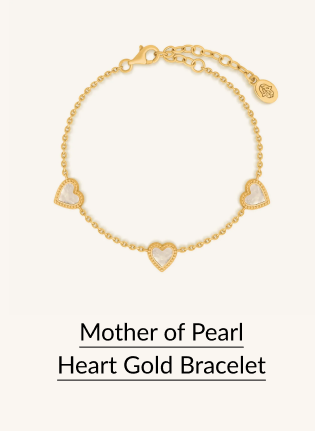 Mother of Pearl Heart Gold Bracelet