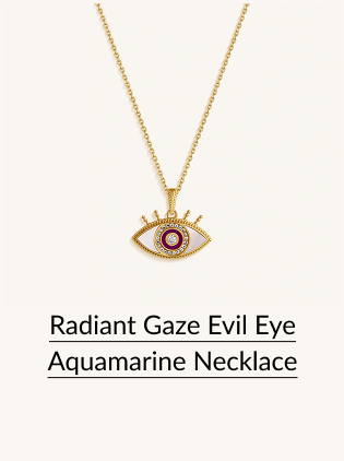 Radiant Gaze Evil Eye Aquamarine Necklace
