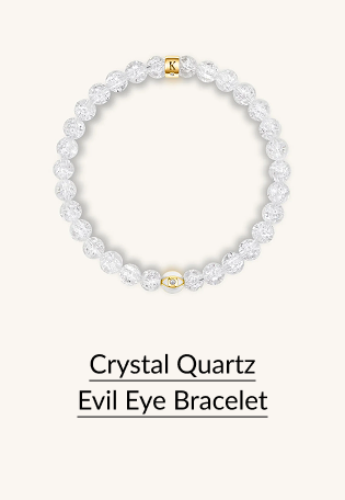 Crystal Quartz Evil Eye Bracelet