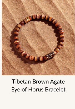 Tibetan Brown Agate Eye of Horus Bracelet