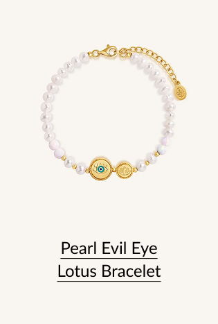 Pearl Evil Eye Lotus Bracelet