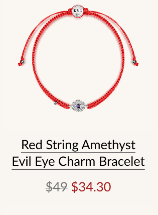 Red String Amethyst Evil Eye Charm Bracelet