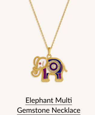 Elephant Multi Gemstone Necklace
