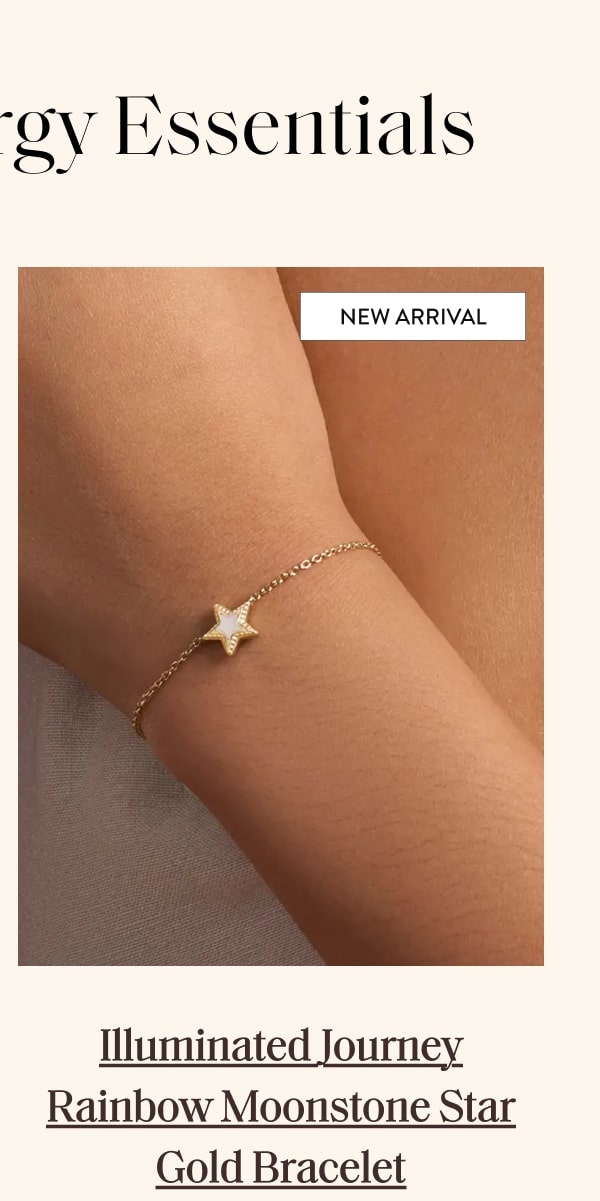 Illuminated Journey Rainbow Moonstone Star Gold Bracelet
