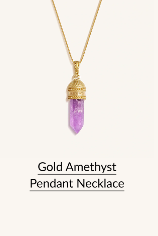 Gold Amethyst Pendant Necklace