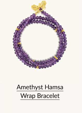 Amethyst Hamsa Wrap Bracelet