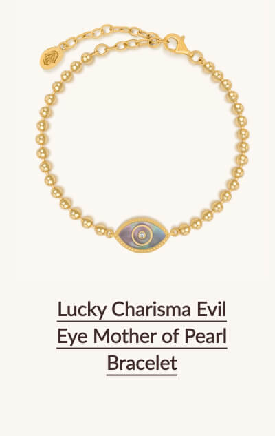 Timeless Treasures  To Adore - Shop Lucky Charisma Evil Eye Mother of Pearl Bracelet