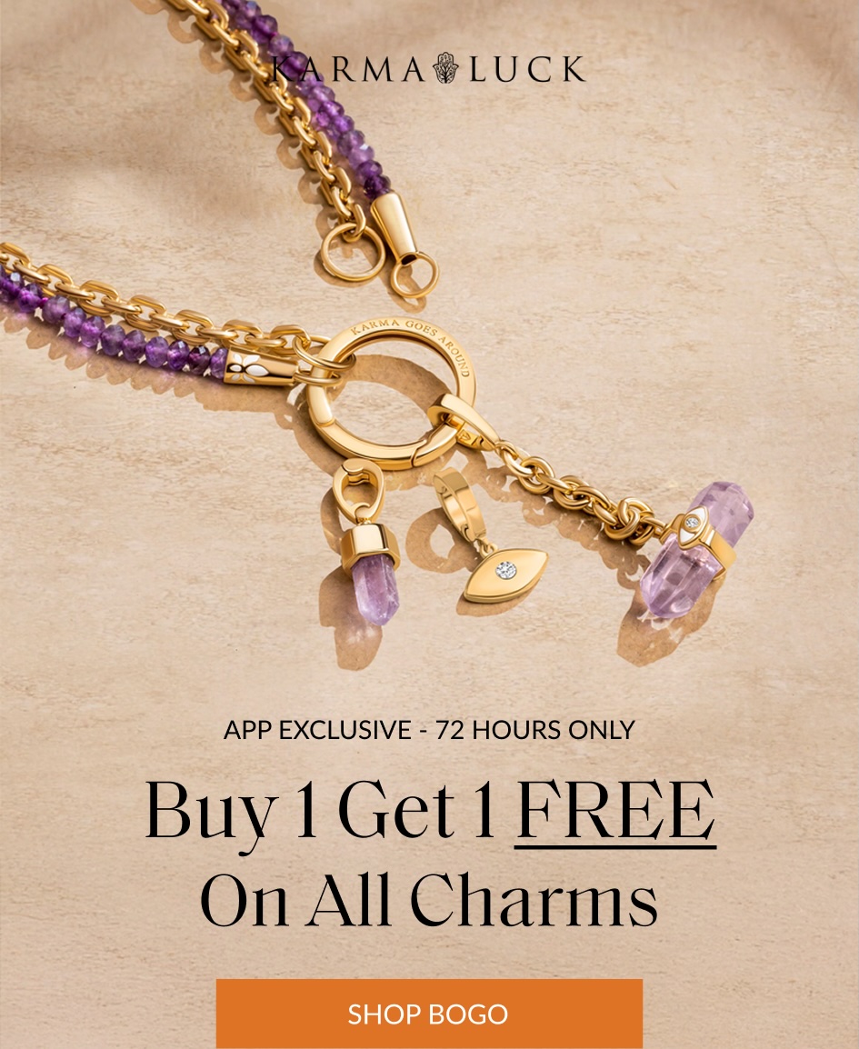 APP EXCLUSIVE - 72 HOURS ONLY Buy 1 Get 1 FREE On All Charms SHOP BOGO